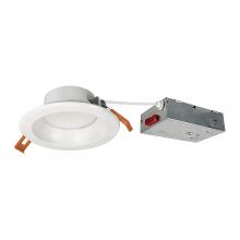  NLTH-41TW-MPWLE4 - 4" Theia LED Downlight with Selectable CCT, 120-277V 0-10V, Matte Powder White Finish