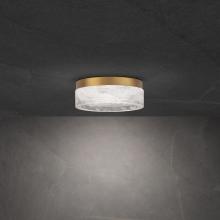  BFM61208-AB - Melange 8in LED 3000K/3500K/4000K 120V-277V Flush Mount in Aged Brass with Optic Haze Quartz