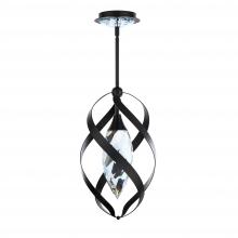  BPD23318-BK - Solan 18in LED 3000K/3500K/4000K 120V-277V Mini Pendant in Black with Clear Optic Crystal