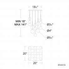  BPD40213S-AB - Quest 13 Light 120-277V Multi-Light Pendant (Square Canopy) in Aged Brass with Optic Haze Quartz