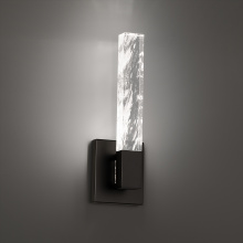 Schonbek Beyond BWS42416-BK - Baton 16in 120/277V LED Wall Sconce in Black with Optic Haze Quartz