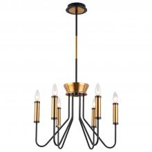  C2061-6AB/BK - Tiffany Chandelier Aged Brass/Black