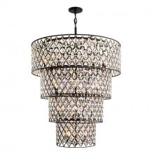  345C21CBHG - Windsor 21-Lt 4-Tier Crystal Chandelier - Carbon/Havana Gold