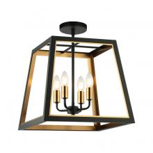 Matteo Lighting X72104MBAG - 4 LTG "Rosalie" MB + AG Ceiling 16"L X 16.1"H X 16"W E12 60W