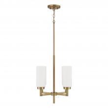 Capital Canada 351741AD - 4-Light Cylindrical Chandelier Pendant in Aged Brass with Faux Alabaster Glass