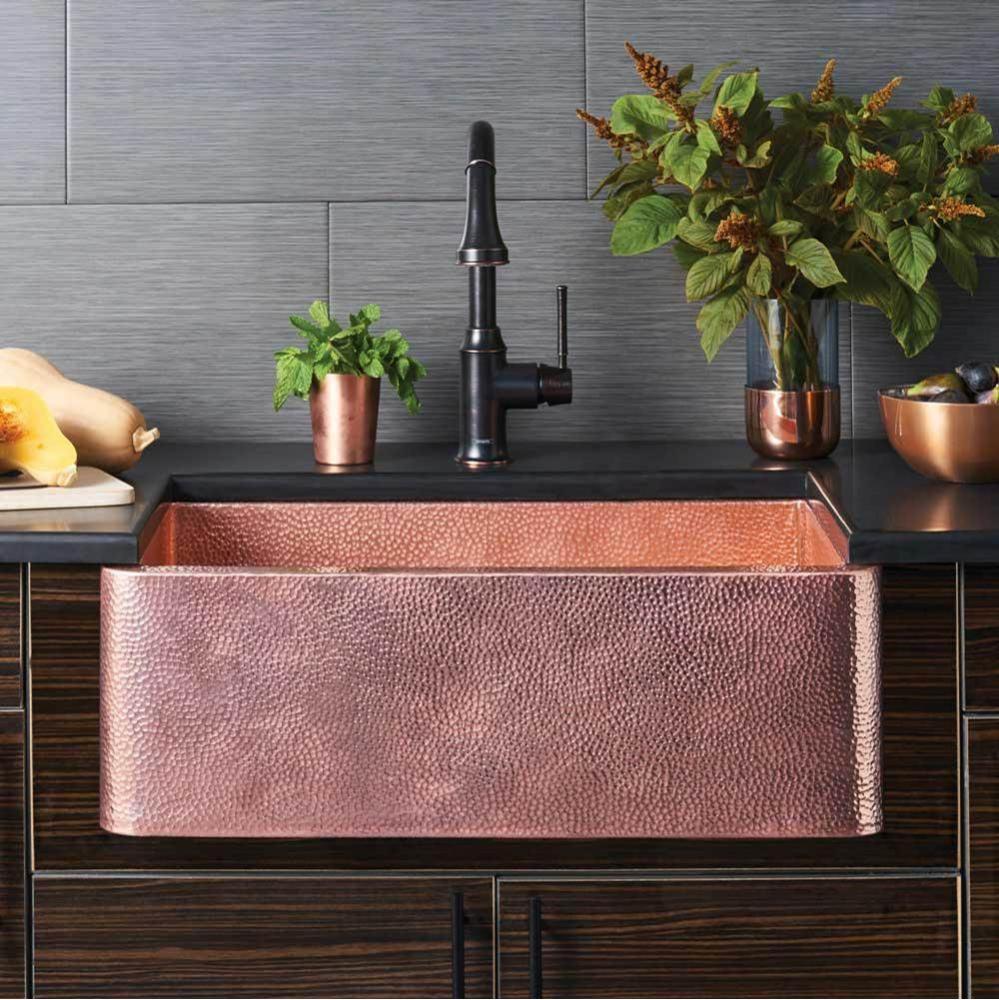 Farmhouse 30 Kitchen SInk in Polished Copper