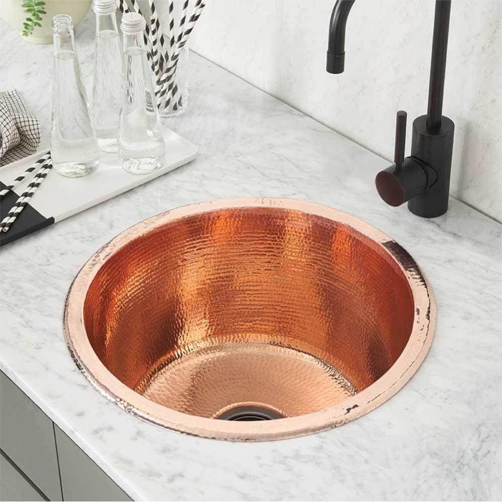 Redondo Grande Bar and Prep Sink in Polished Copper