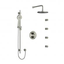  KIT446MMRDJPN-6 - Type T/P (thermostatic/pressure balance) double coaxial system with hand shower rail, 4 body jets