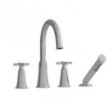  MMRD12+BK - 4-piece deck-mount tub filler with hand shower