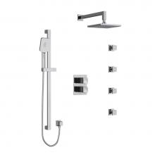  KIT446RFC - Type T/P (thermostatic/pressure balance) double coaxial system with hand shower rail, 4 body jets