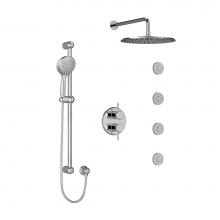  KIT483GNC-6 - Type T/P 3/4'' double coaxial system with hand shower rail, 4 body jets and shower head