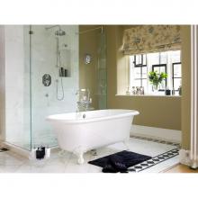  CHE-N-SW-OF + FT-CHE-SW - Cheshire freestanding tub with overflow & adjustable ENGLISHCAST® Ball & Claw