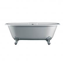  CHE-N-SW-OF + FT-CHE-WH - Cheshire freestanding tub with overflow. Adjustable White Metal Ball & Claw