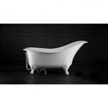  DRA-N-xx-OF + FT-DRA-AB - Drayton freestanding slipper tub with overflow. Paint finish. Aged Bronze