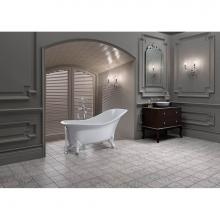  DRA-N-SW-OF + FT-DRA-SW - Drayton freestanding slipper tub with overflow. ENGLISHCAST®