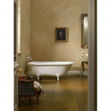  HAM-N-SW-OF + FT-HAM-SW - Hampshire freestanding tub with overflow. White ENGLISHCAST® Ball & Claw