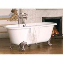  CHE-N-SW-OF + FT-CHE-PB - Cheshire freestanding tub with overflow. Adjustable Polished Brass Ball & Claw