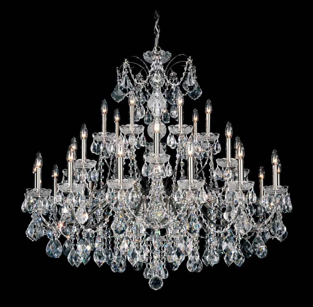 Century 28 Light 120V Chandelier in Aurelia with Clear Heritage Handcut Crystal