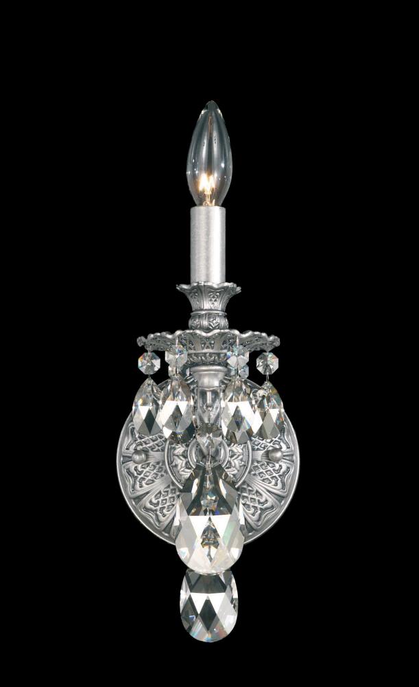 Milano 1 Light 120V Wall Sconce in Heirloom Gold with Clear Crystals from Swarovski