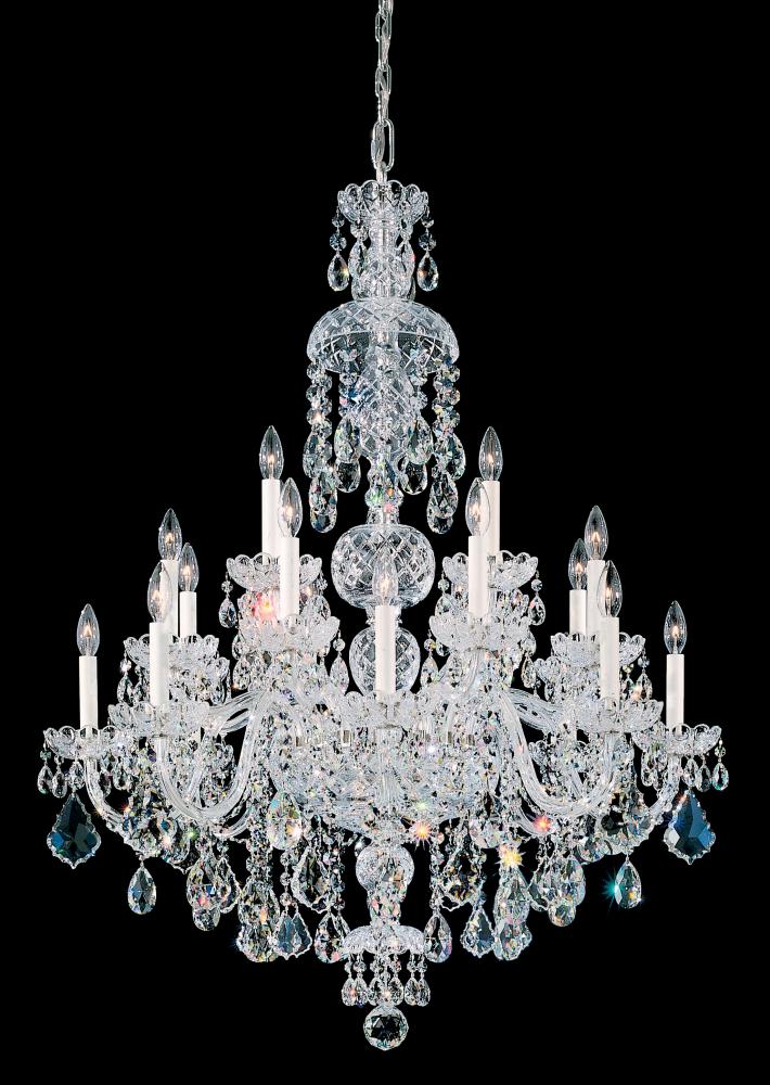 Olde World 25 Light 120V Chandelier in Aurelia with Clear Heritage Handcut Crystal