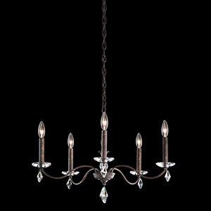 Modique 5 Light 110V Chandelier in French Gold with Clear Heritage Crystal