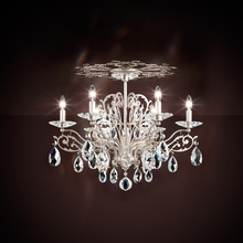  FE7206N-48H - Filigrae 6 Light 120V Semi-Flush Mount in Antique Silver with Clear Heritage Handcut Crystal