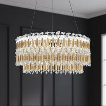  S8124-48O - Tahitian 25in LED 3000K/3500K/4000K 120V-277V Pendant in Antique Silver with Clear Optic Crystal