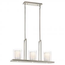Kichler 42547OZ - Triad 31.25" 6 Light Linear Chandelier with Uplights and Downlights and Clear Glass Outer and Ve