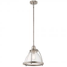 Kichler 43737CLP - Silberne 13.25" 1 Light Pendant with Clear Seeded Glass in Classic Pewter