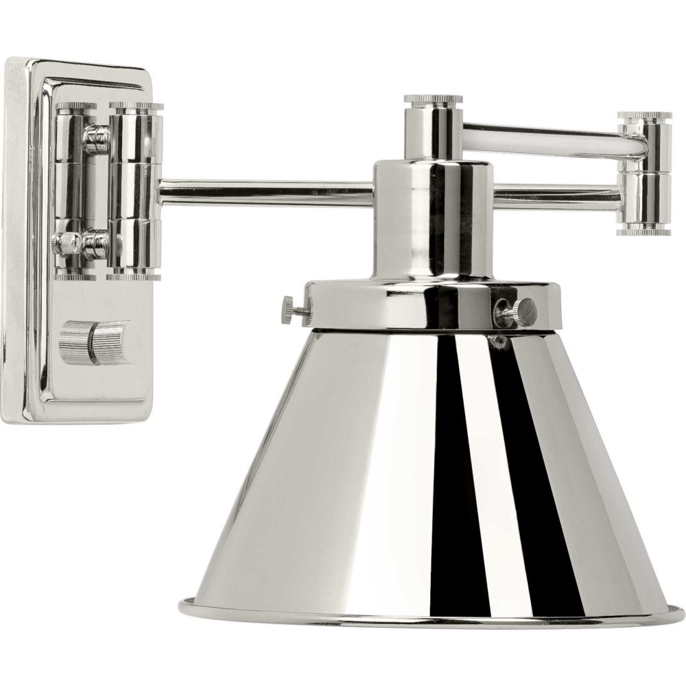 Hinton Collection Polished Nickel Swing Arm Wall Light