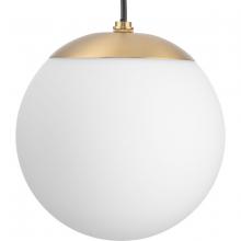  P500461-109 - Atwell Collection Brushed Bronze and Opal Glass Globe Small Hanging Pendant Light