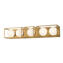  VL519535AGOP - Amelia 35-in Aged Gold/Opal Matte Glass 5 Lights Vanity