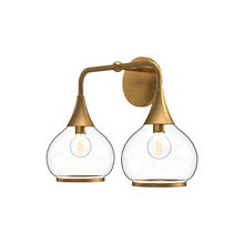  VL524217AGCL - Hazel 17-in Aged Gold/Clear Glass 2 Lights Vanity