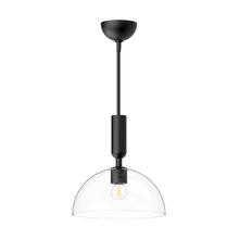  PD563012MBCL - Jude 12-in Clear Glass/Matte Black 1 Light Pendant