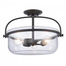 ELK Home 89443/3 - Wentworth 17&#39;&#39; Wide 3-Light Semi Flush Mount - Matte Black