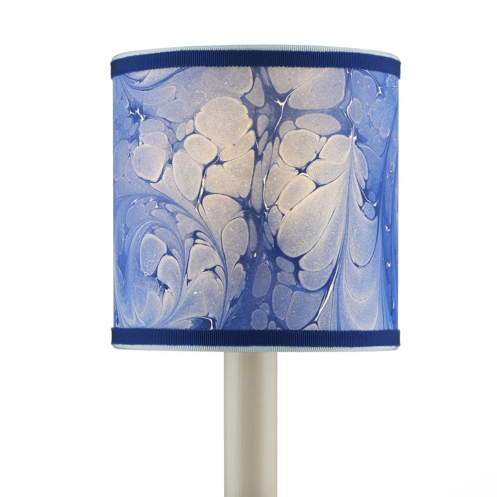 Marble Blue Paper Drum Chandelier Shade