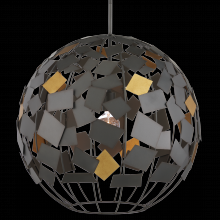  9000-1089 - Moon Night Gray & Gold Orb Chandelier