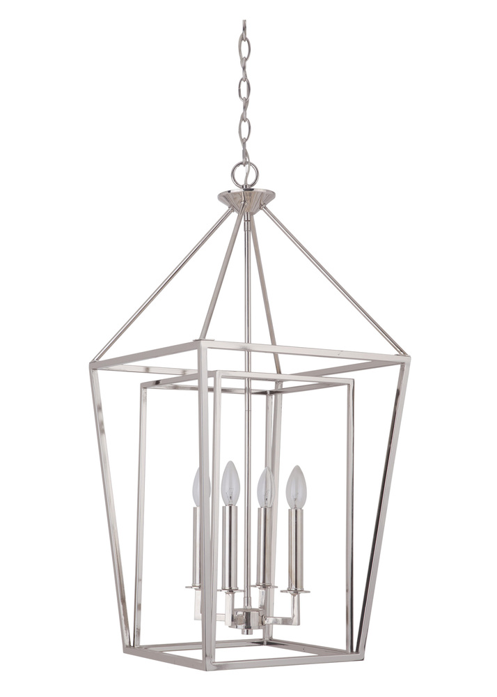 Hudson 4 Light Large Foyer in Polished Nickel