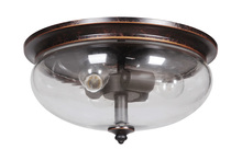  38783-AGTB - Stafford 3 Light Flushmount in Aged Bronze/Textured Black