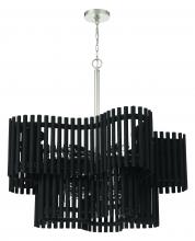  58410-PLNBWN - Freeform 10 Light Chandelier in Polished Nickel/Black Walnut