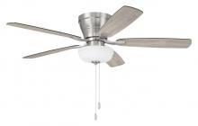  WHL52BNK5C1 - 52" Wheeler 2-Light Bowl in Brushed Polished Nickel w/ Driftwood/Walnut Blades