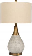  86237 - 1 Light Concrete/Metal Base Table Lamp in Natural Concrete/Antique Brass