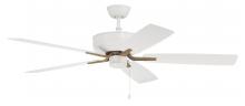  P52WSB5-52WWOK - 52" Pro Plus  in White/Satin Brass w/ White/Washed Oak Blades