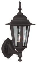  Z150-TB - Straight Glass Cast 1 Light Small Outdoor Wall Lantern in Textured Black